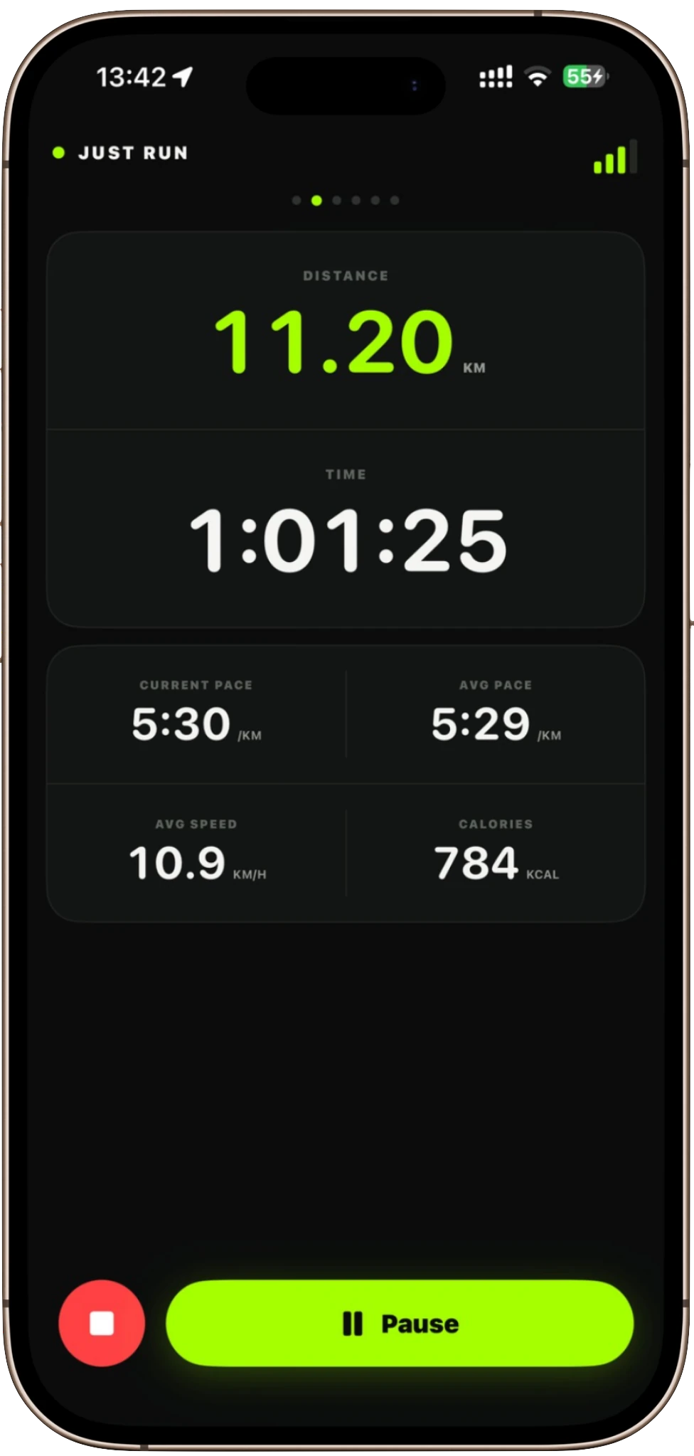 Just Run live session in dark mode