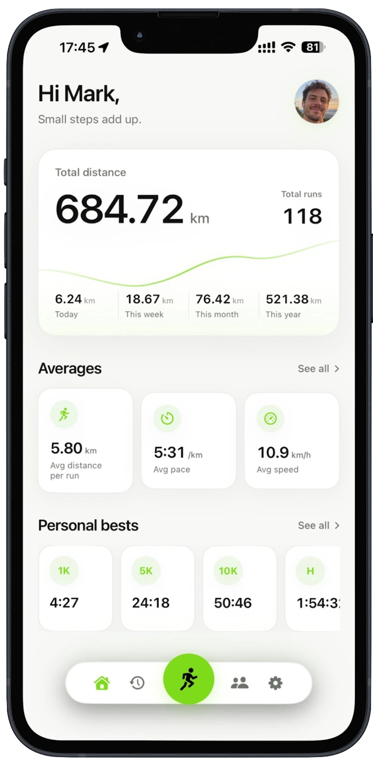 GhostStride dashboard